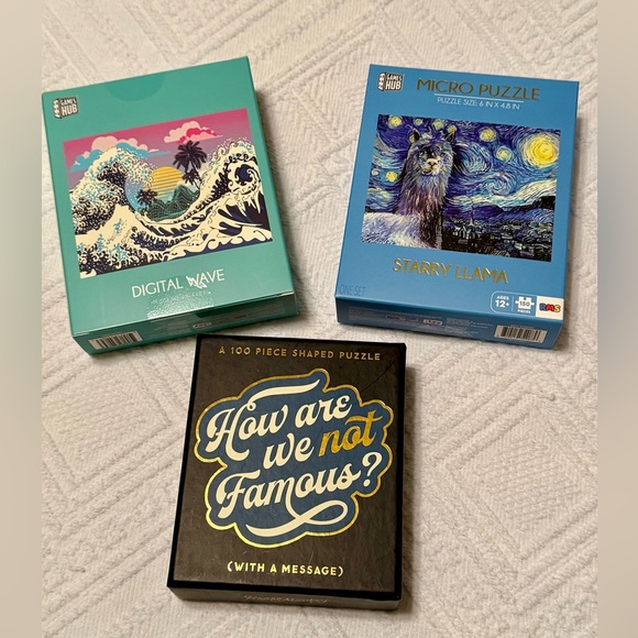 Jigsaw puzzles - new! 3 micro puzzles - 100-150 pieces. Llama. Wave, Famous BOGO - Picture 2 of 13